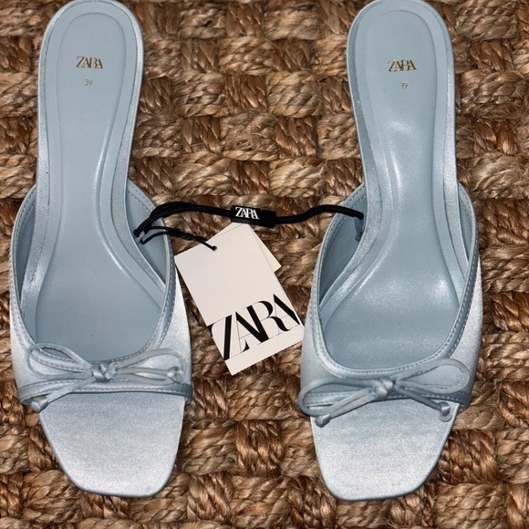 Zara Light Blue Heeled Sandals - Picture 2 of 3